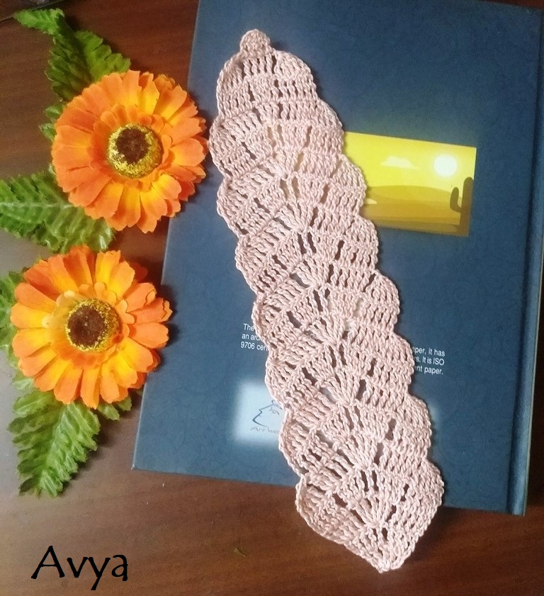 Crochet Leaf Lace Bookmark - -