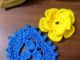 Crochet Wedding Boutonniere Flower, Leaf Motif