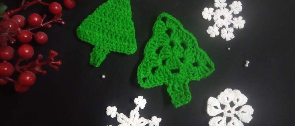 How to crochet an Applique Christmas Tree - Free Pattern