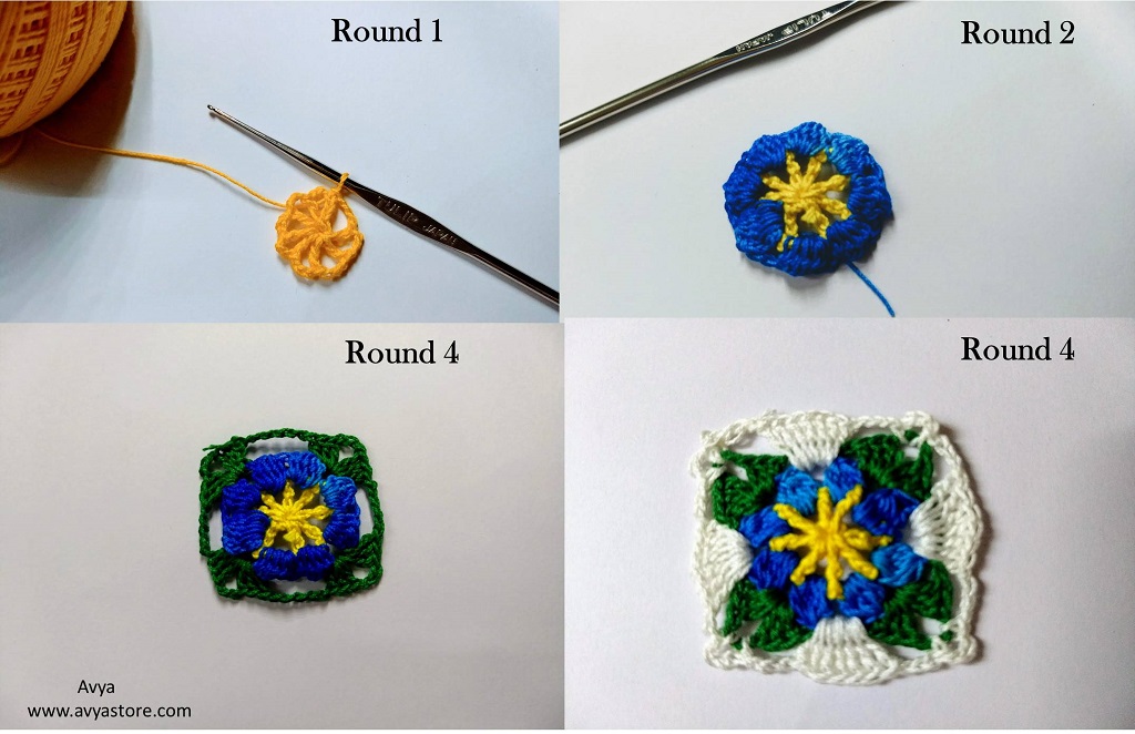 AvyaStore Classic Granny Square Bookmark