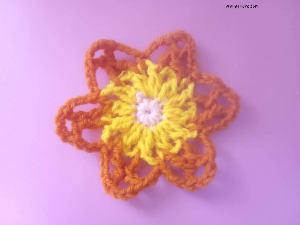 How to Crochet Acacia flowers Granny Square - Free Pattern
