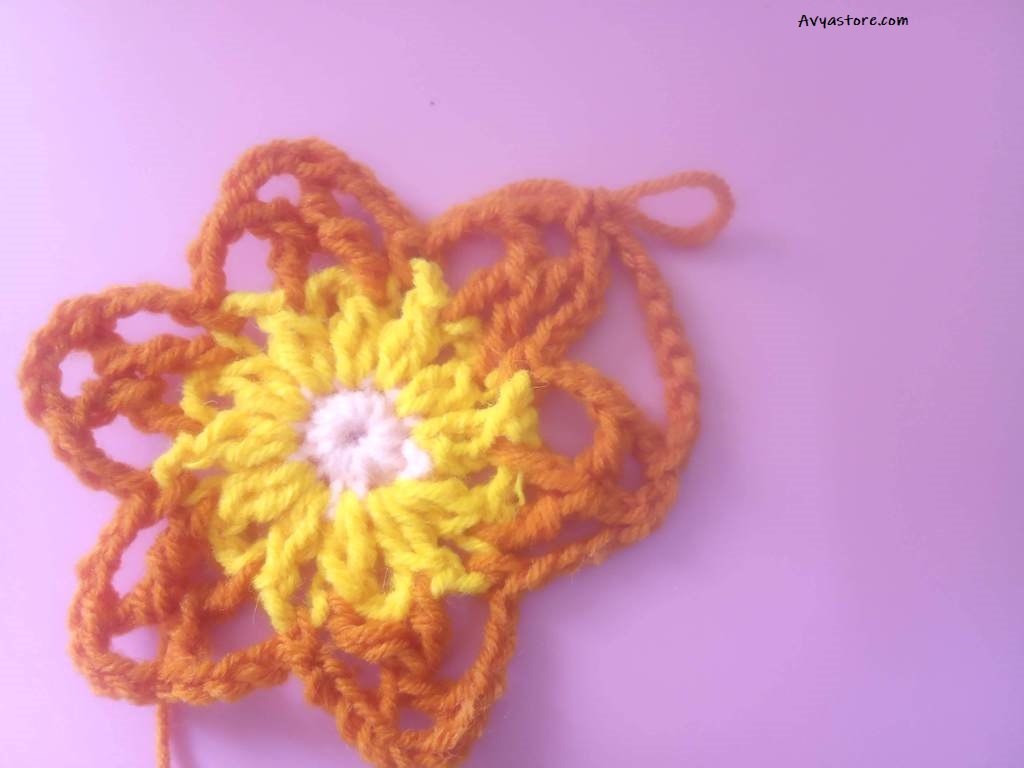 How to Crochet Acacia flowers Granny Square - Free Pattern