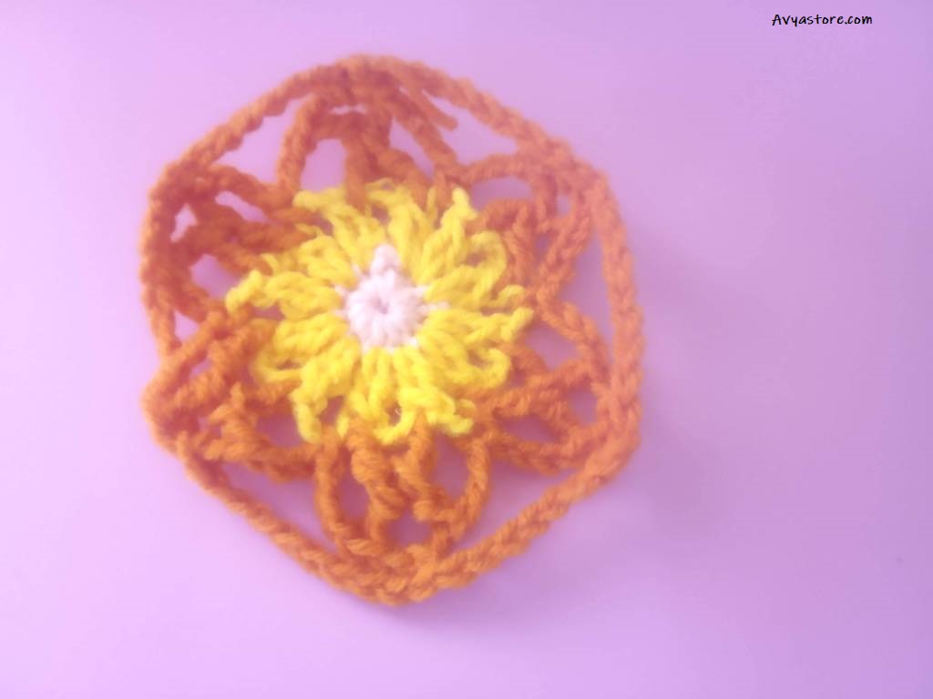 How to Crochet Acacia flowers Granny Square - Free Pattern