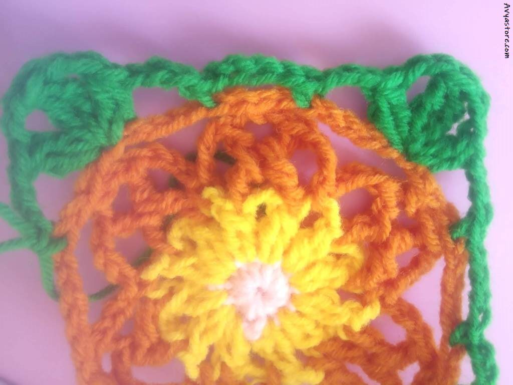How to Crochet Acacia flowers Granny Square - Free Pattern