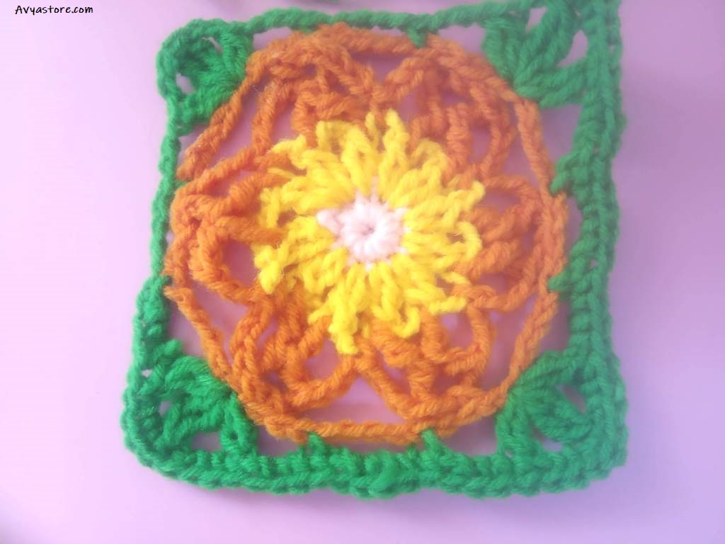 How to Crochet Acacia flowers Granny Square - Free Pattern