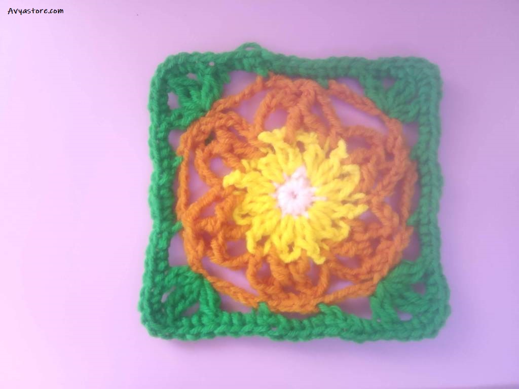 How to Crochet Acacia flowers Granny Square - Free Pattern