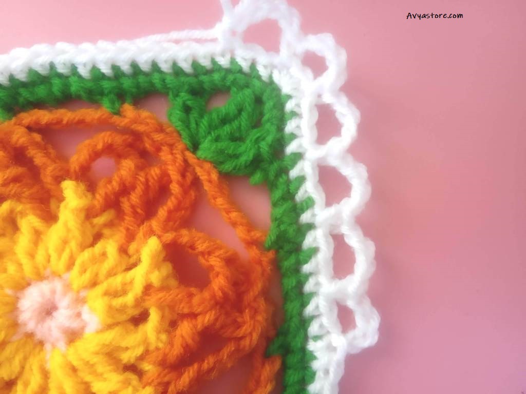 How to Crochet Acacia flowers Granny Square - Free Pattern