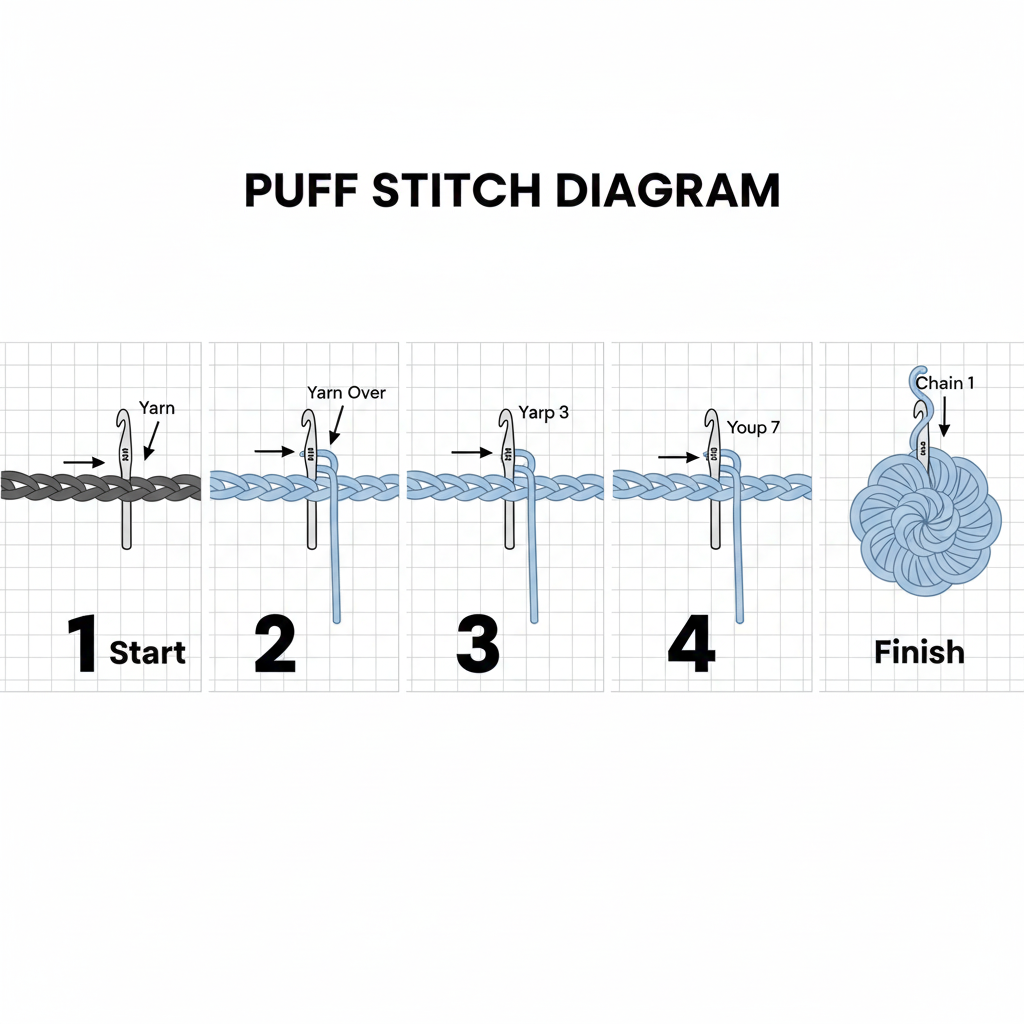 "Modern crochet puff stitch tablet sleeve in vibrant blue and orange 2026 trend style"