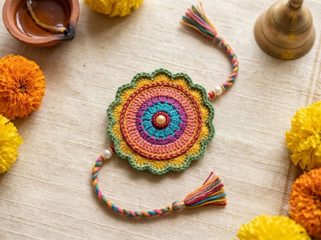Indian-Inspired Crochet Rakhi Designs: 12 Beautiful Ideas Using Traditional Colours & Motifs