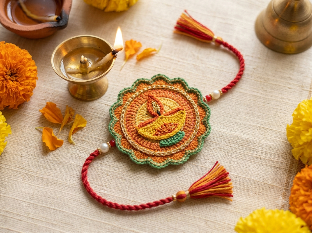 Indian-Inspired Crochet Rakhi Designs: 12 Beautiful Ideas Using Traditional Colours & Motifs